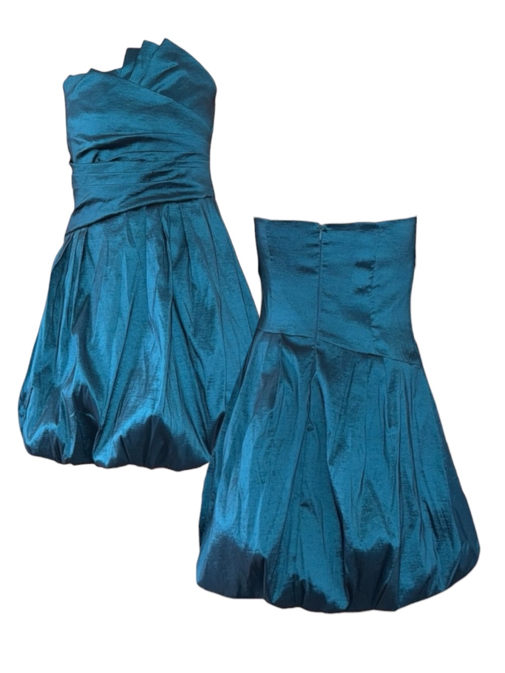 Elegant Teal Strapless Dress